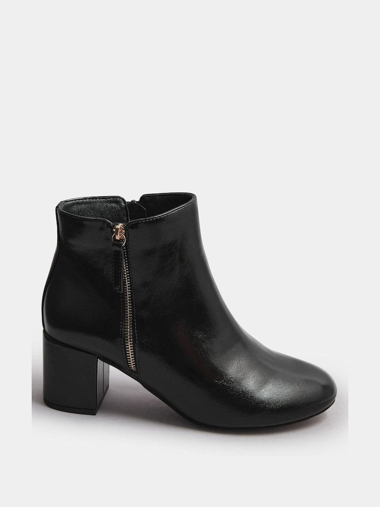 Preto - Botas Yours Curve PU com zíper lateral e bloco - Imagem 2 de 5