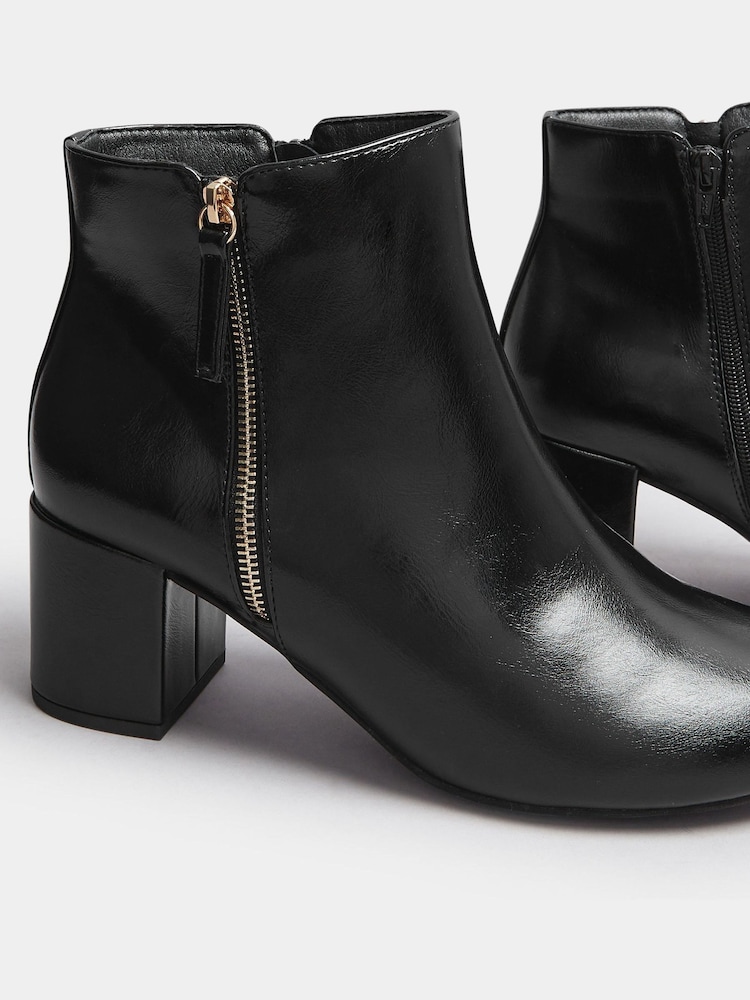 Preto - Botas Yours Curve PU com zíper lateral e bloco - Imagem 5 de 5