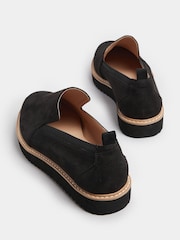 Long Tall Sally Black Wedge Slip-On Loafers - Image 3 of 4