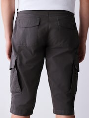 Black Long Length Belted Cargo Shorts - Image 3 of 13