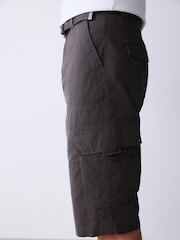 Black Long Length Belted Cargo Shorts - Image 5 of 13