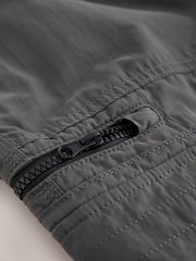 Charcoal Grey Long Length Belted Cargo Shorts - Image 12 of 13