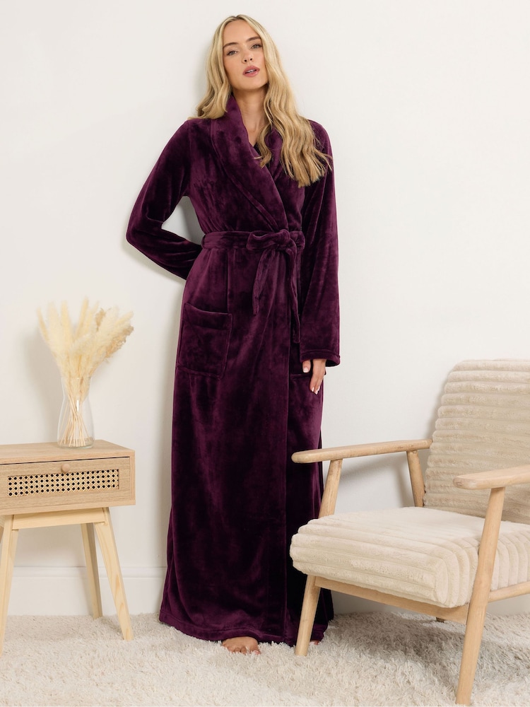 أحمر - Long Tall Sally Super Luxe Shawl Maxi Robe - صورة 2 من 5