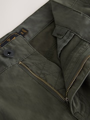 Khaki Green Long Length Belted Cargo Shorts - Image 11 of 14
