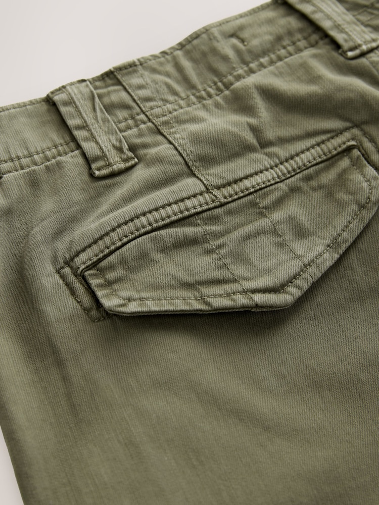 Khaki Green Utility Cargo Shorts - Image 10 of 10