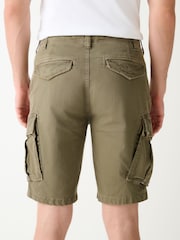 Khaki Green Utility Cargo Shorts - Image 3 of 10