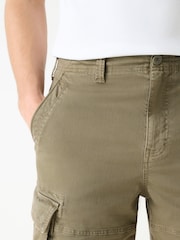 Khaki Green Utility Cargo Shorts - Image 4 of 10
