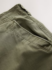 Khaki Green Utility Cargo Shorts - Image 9 of 10