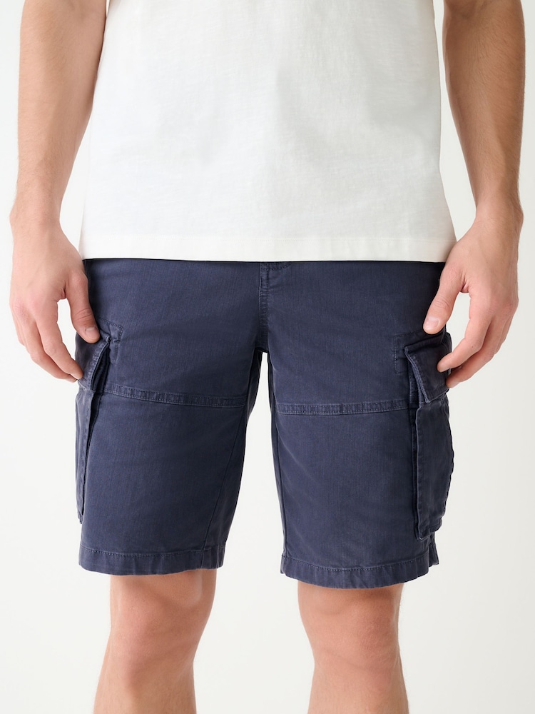 Navy Blue Utility Cargo Shorts - Image 1 of 12