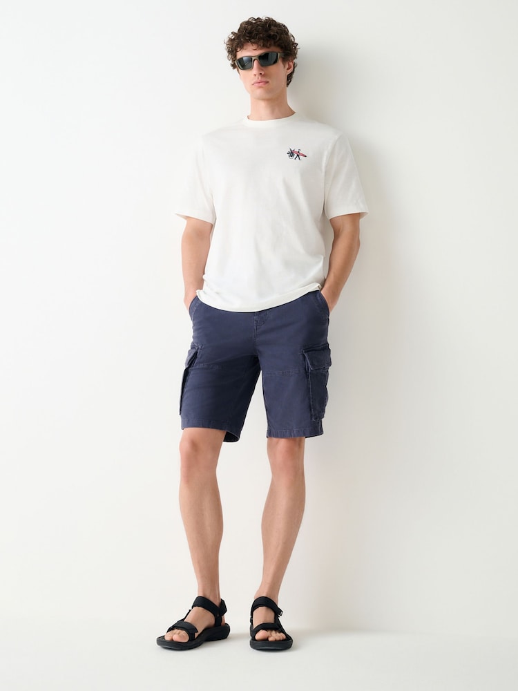 Navy Blue Utility Cargo Shorts - Image 2 of 12