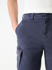 Navy Blue Utility Cargo Shorts - Image 6 of 12
