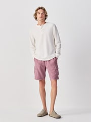 Rosa - Garment Dye Drawstring Waist Cotton Shorts - Imagen 6 de 10