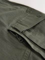 Khaki Green Belted Ripstop Cargo Shorts - Image 14 of 14