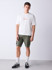 Khaki Green Belted Ripstop Cargo Shorts - Image 2 of 14