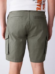 Khaki Green Belted Ripstop Cargo Shorts - Image 3 of 14