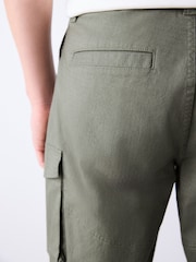 Khaki Green Belted Ripstop Cargo Shorts - Image 5 of 14