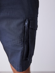 Blue Belted Ripstop Cargo Shorts - Image 6 of 14