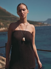 Čokoladno braon - Jersey Bandeau Top - Slika 1 od 3