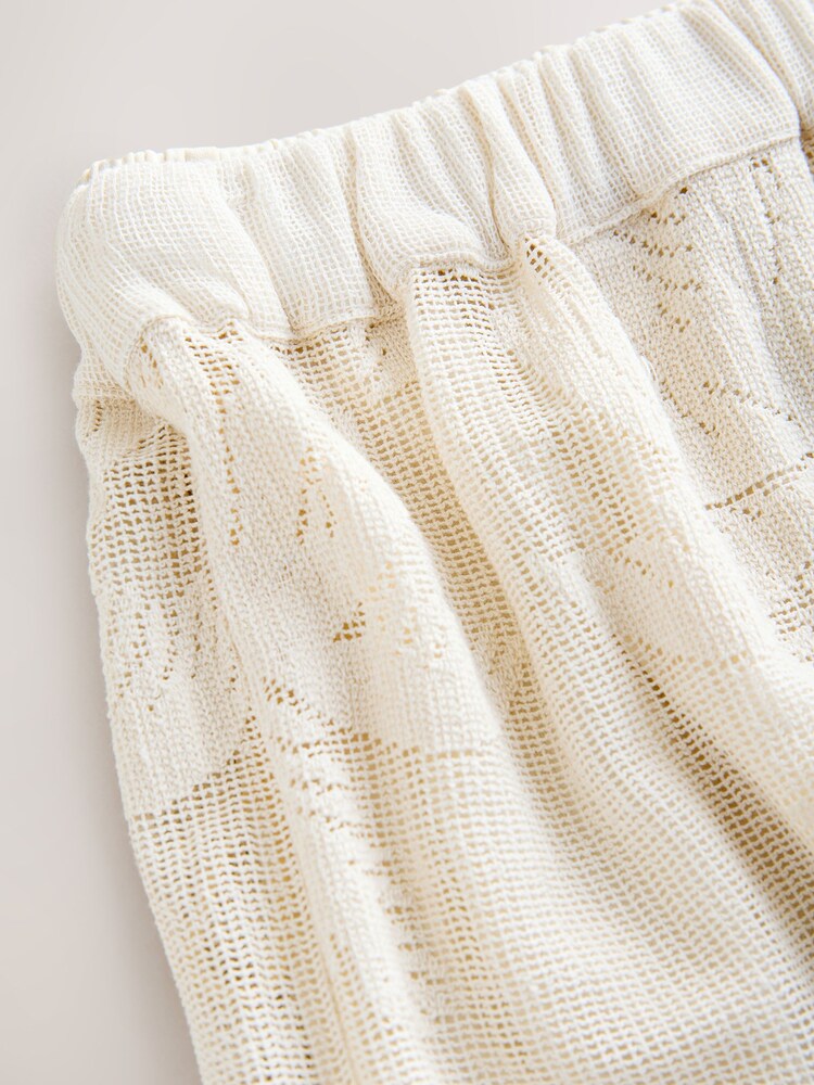 Cream Crochet Embellished Palm Detail Skirt - Image 2 of 3