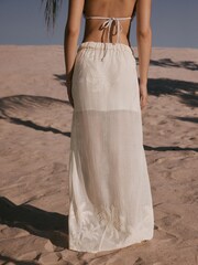 Cream Crochet Embellished Palm Detail Skirt - Image 4 of 8