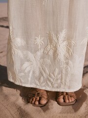 Cream Crochet Embellished Palm Detail Skirt - Image 5 of 8