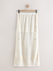 Cream Crochet Embellished Palm Detail Skirt - Image 6 of 8