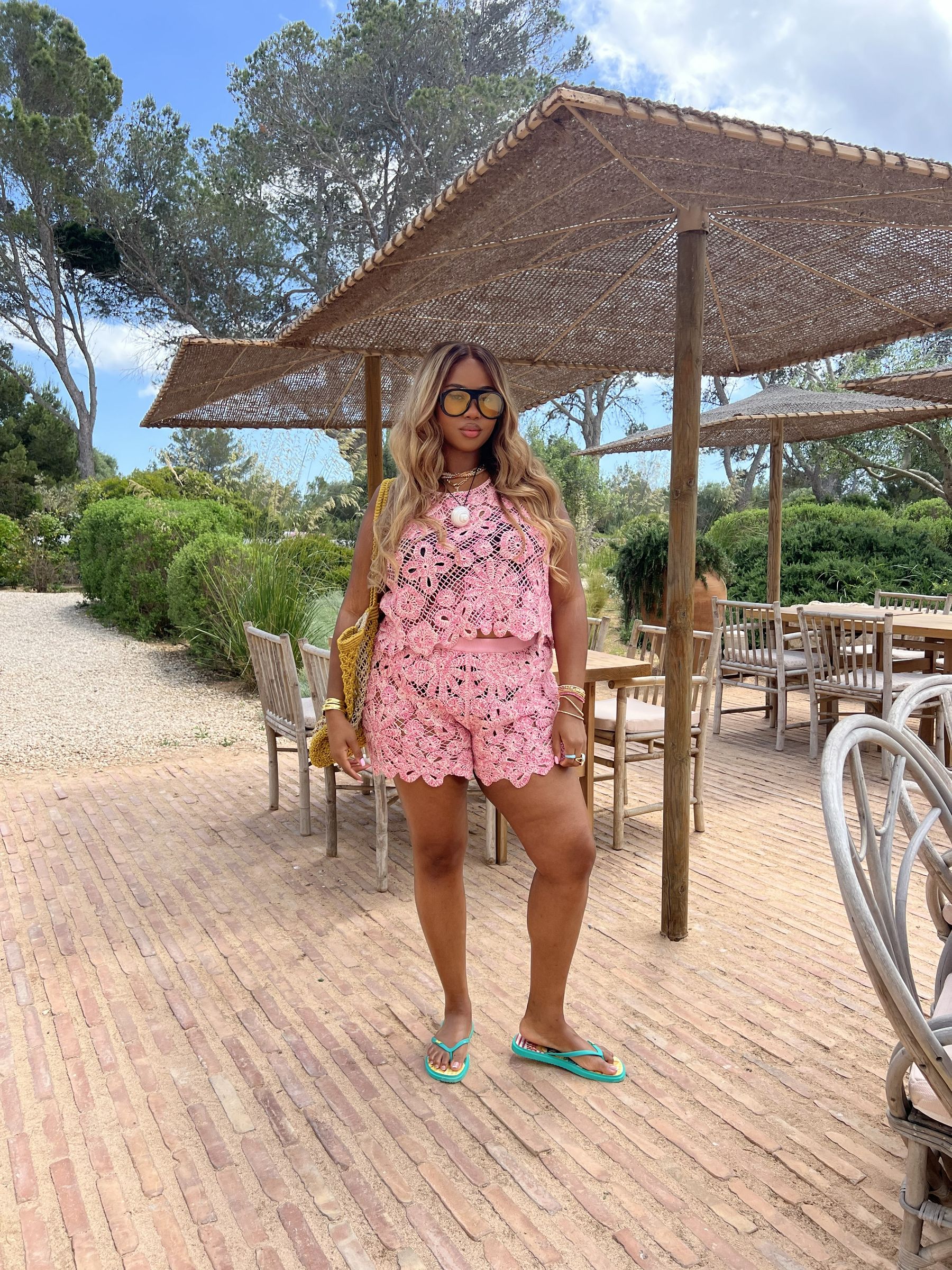 Buy Pink Twist Yarn Crochet High Waist Shorts from Next USA Buy Pink Twist Yarn Crochet High Waist Shorts from Next USA