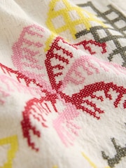 Ecru Cross Stitch Detail Shorts - Image 2 of 3
