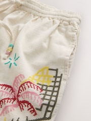 Ecru Cross Stitch Detail Shorts - Image 3 of 3