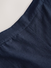 Navy Blue/White Embroidered Sun Wide Leg Trousers - Image 6 of 8