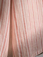 Pink Stripe N. Premium 100% Linen Wide Leg Palazzo Trousers - Image 10 of 10