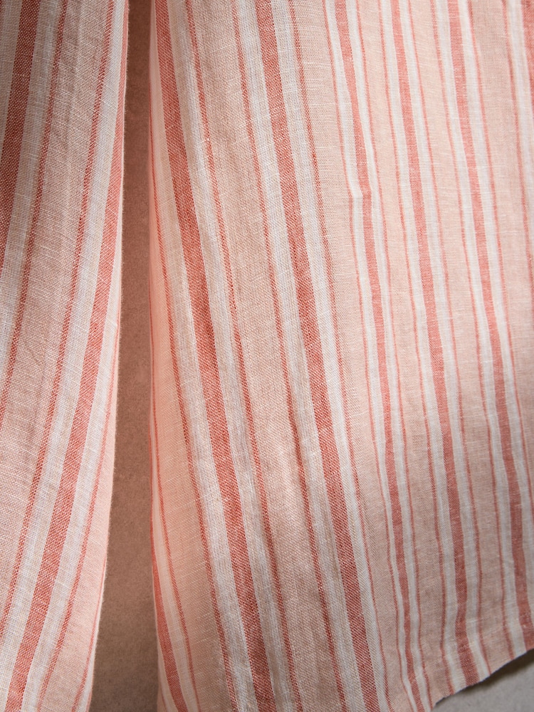 Pink Stripe N. Premium 100% Linen Wide Leg Palazzo Trousers - Image 10 of 10