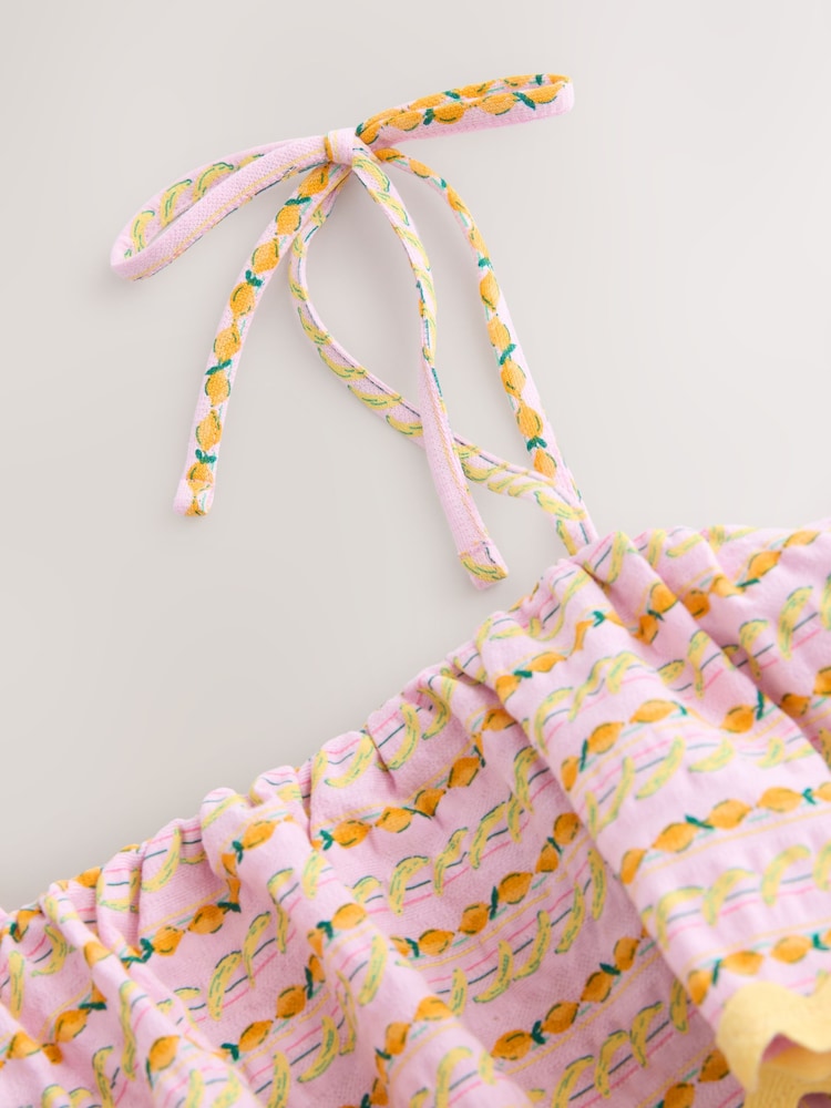 Pink Banana Print Jersey Frill Skort Playsuit - Image 2 of 3