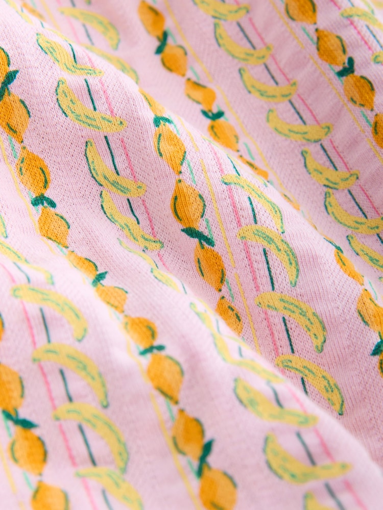 Pink Banana Print Jersey Frill Skort Playsuit - Image 3 of 3