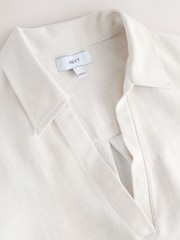 Cream Palm Print Collared Jersey Kaftan - Image 2 of 3