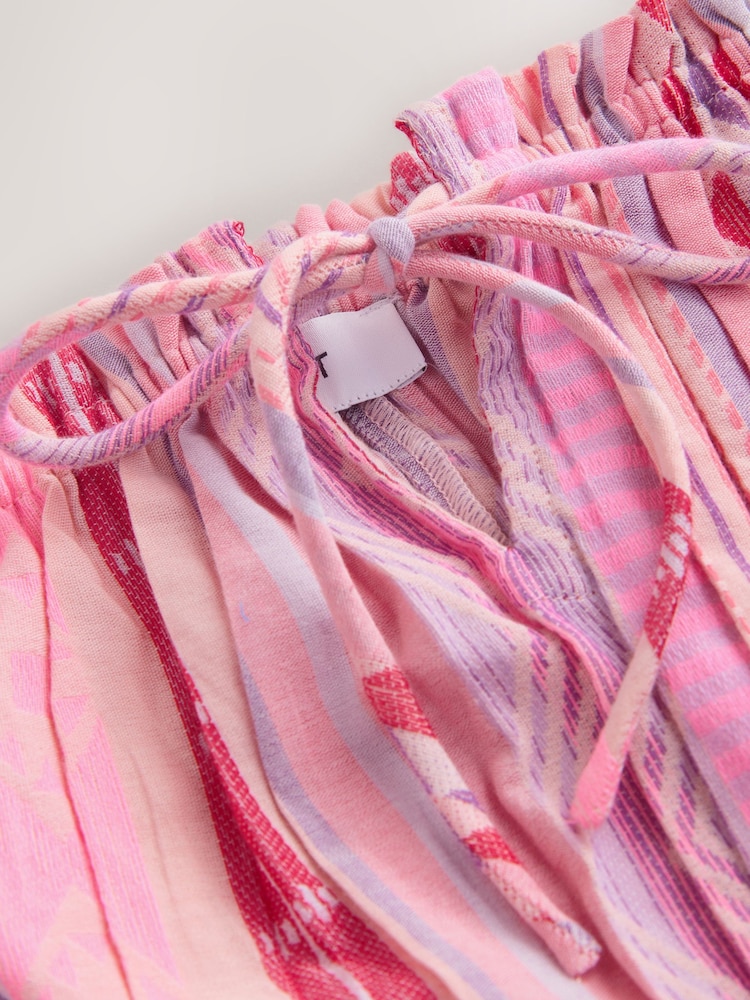 Roz deschis - Jaquard Off Shoulder Playsuit - Imaginea 2 din 3