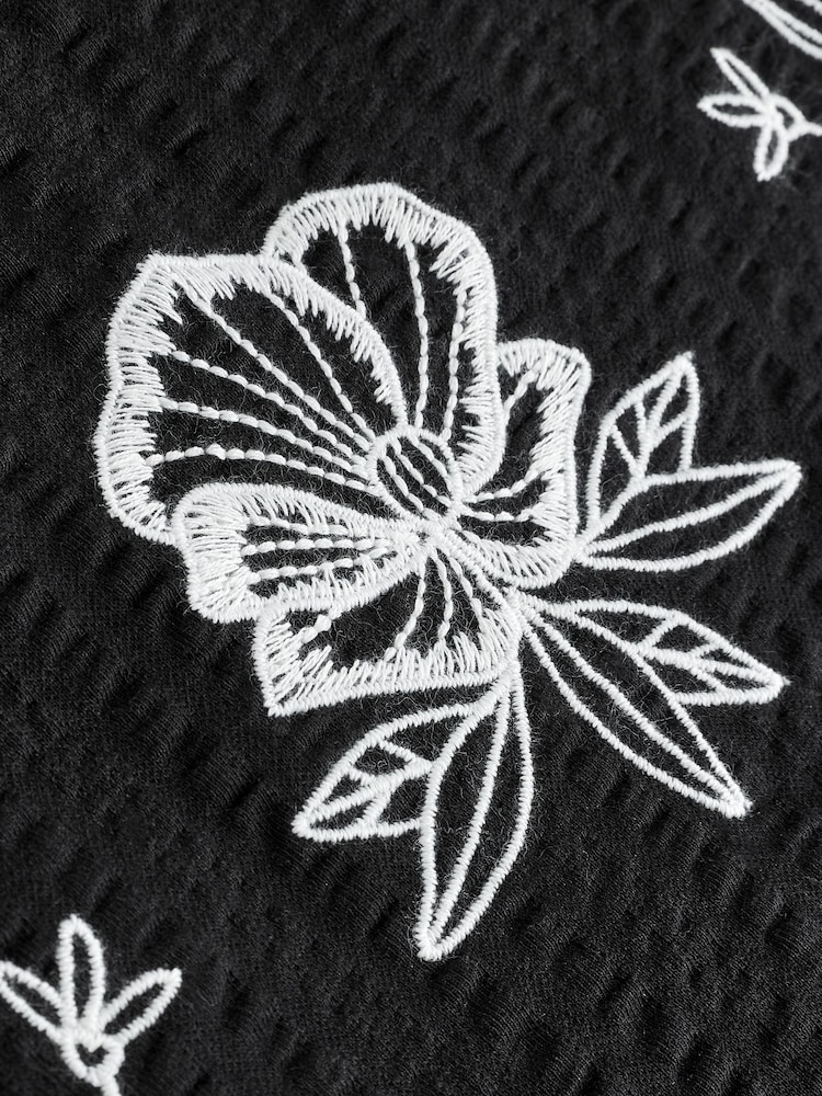 Negru - bluză brodată Jerseu - Imaginea 8 din 8 Negru - bluză brodată Jerseu - Imaginea 8 din 8