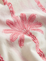 Ecru/Pink Embroidered Palm Shell Top - Image 8 of 9