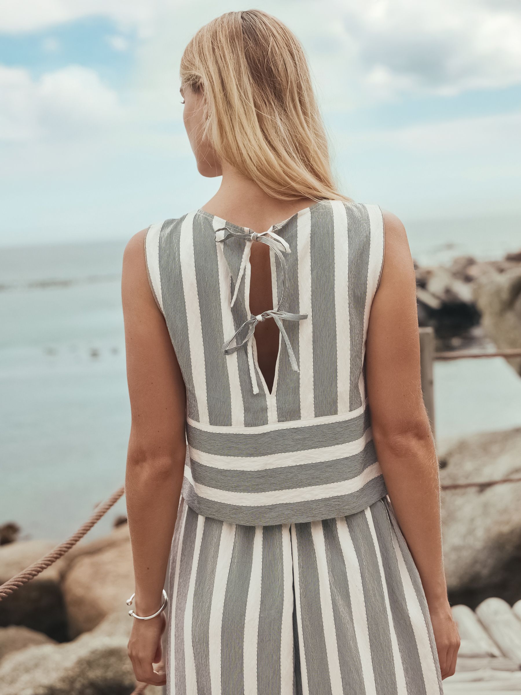Buy Black/White Stripe Shell Sleeveless Top from Next USA
