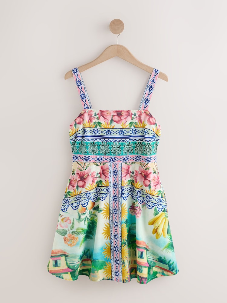Bright Scenic Print Mini Dress - Image 1 of 3