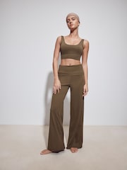 Olive Green Active Balance Sports Wide Leggings - Image 3 of 8