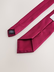 Burgundy Red Tie Pocket Square and Brooch Set - Image 3 of 4