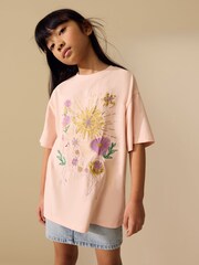 Pink Unicorn Sequin Oversized T-Shirt (3-16yrs) - Image 4 of 5