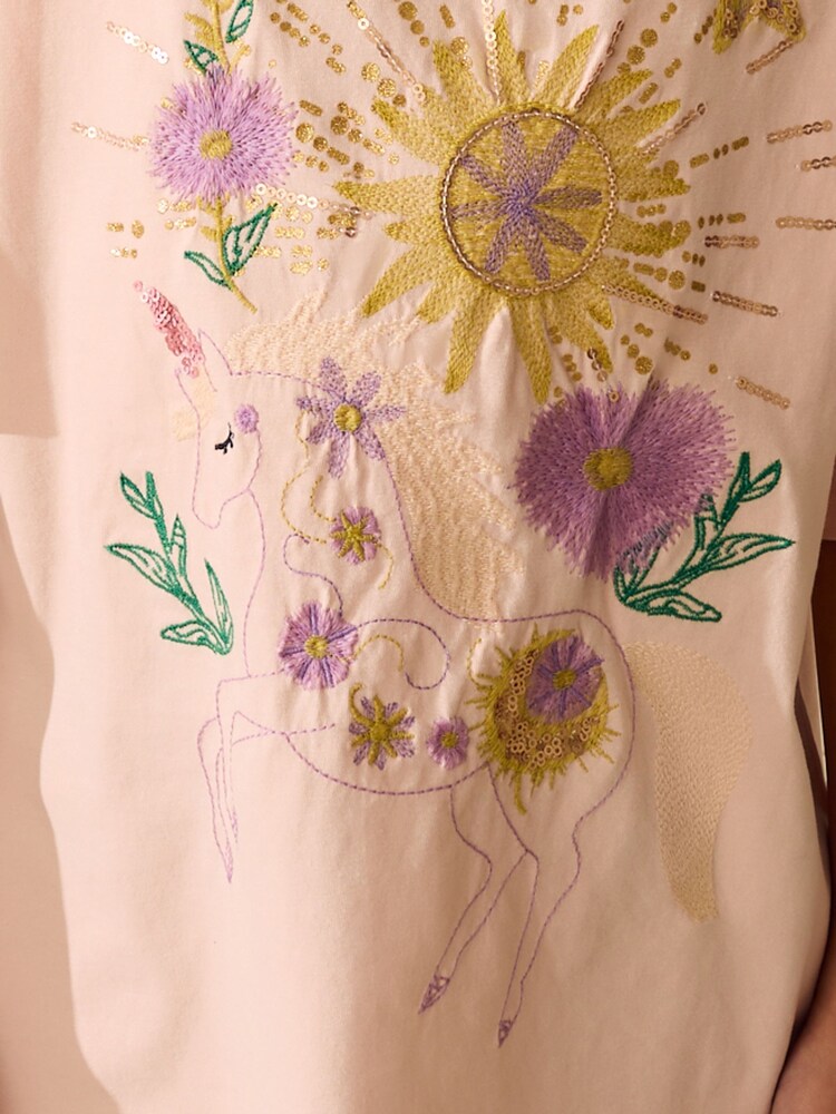 Pink Unicorn Sequin Oversized T-Shirt (3-16yrs) - Image 5 of 5