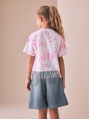 Pink Tie-Dye Fringe T-Shirt (3-16yrs) - Image 3 of 4