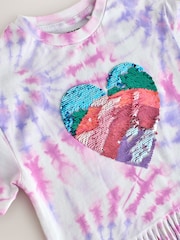 برباط على الكتف ولون وردي - تيشِرت مزيّن بشراشيب (3-16 سنة) - صورة 8 من 9