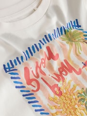 Ecru Bisou Beaded Oversized Boxy T-Shirt (3-16yrs) - Image 6 of 8