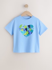 Blue Heart Sequin T-Shirt (3-16yrs) - Image 1 of 4