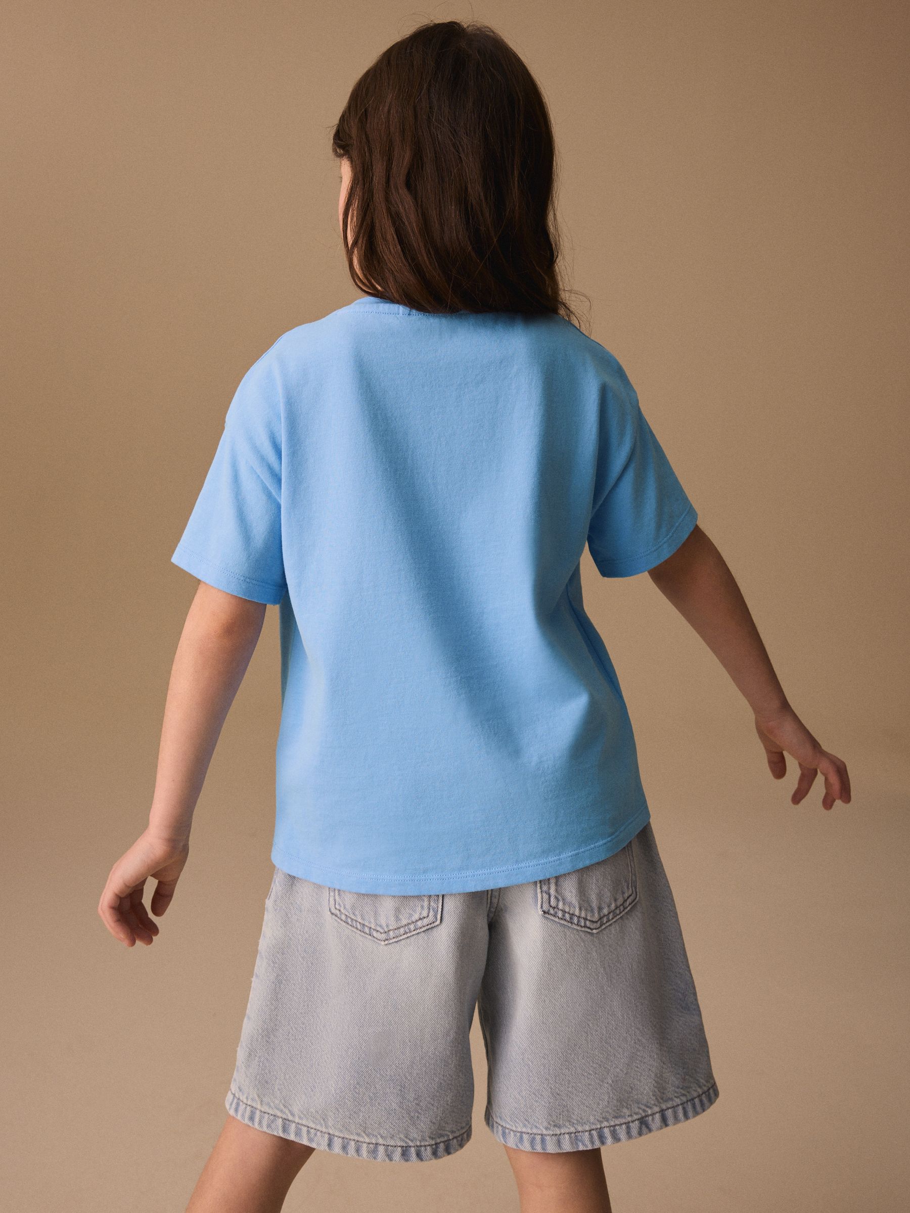Buy Blue Sequin Heart T-Shirt (3-16yrs) from Next United Arab Emirates