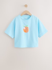 Blue Orange Sequin Textured Oversized Boxy T-Shirt (3-16yrs) - Image 7 of 10